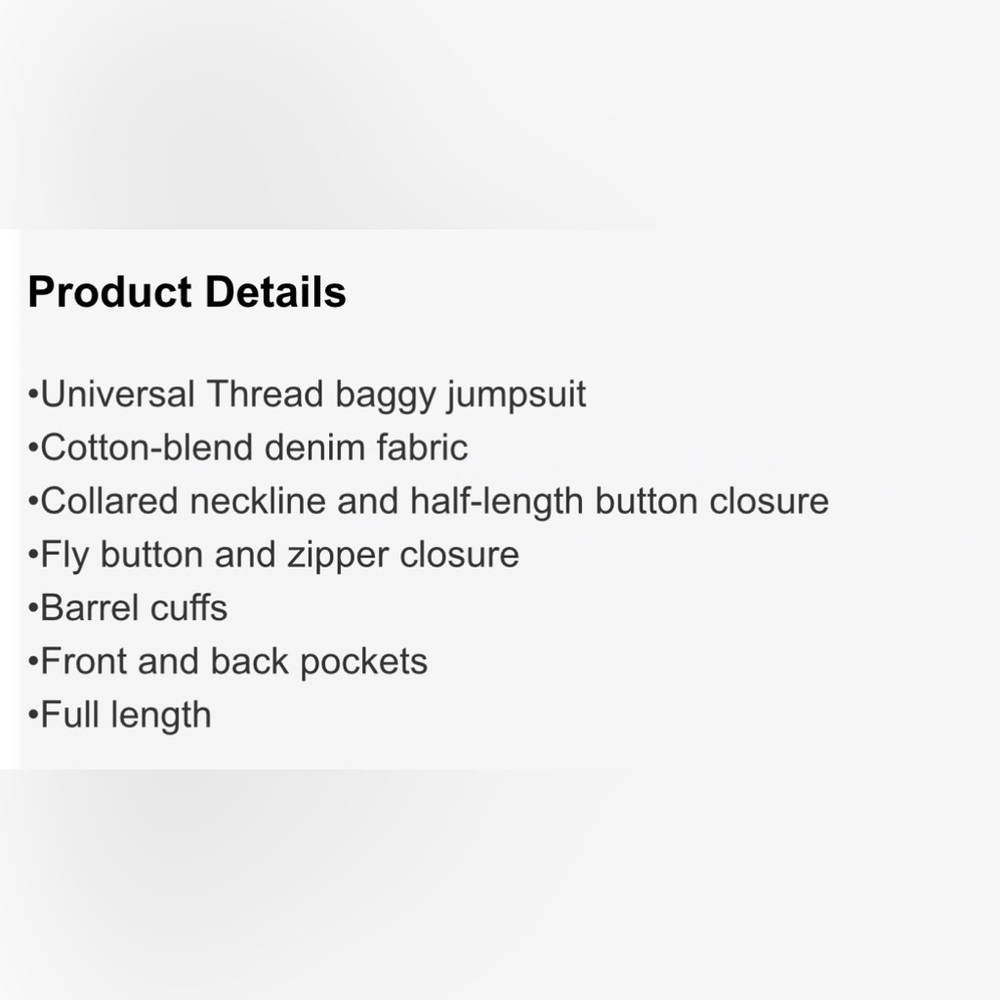 Universal Thread Light Blue Denim Baggy Jumpsuit - Picture 3 of 8
